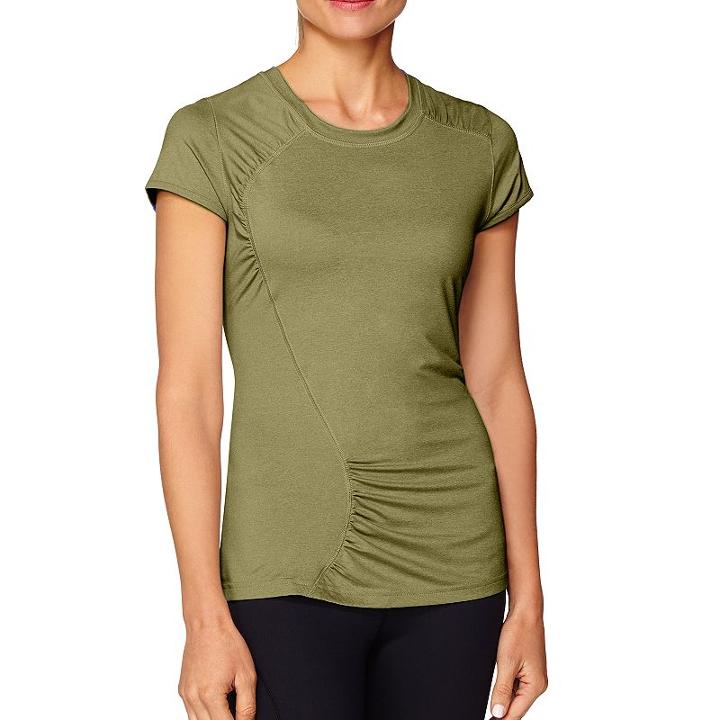 Women's Shape Active S-curve Scoopneck Workout Tee, Size: Medium, Dark Green