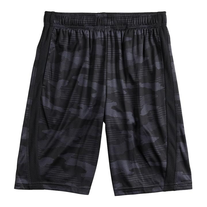 Boys 8-20 Tek Gear&reg; Printed Drytek Shorts, Size: Xl(18/20), Black