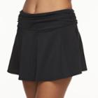 Women's A Shore Fit Hip Minimizer Cover-up Swim Skirt, Size: 8, Black