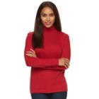 Women's Croft & Barrow&reg; Essential Mockneck Top, Size: Large, Med Red