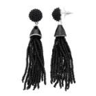 Dana Buchman Seed Bead Tassel Nickel Free Drop Earrings, Women's, Black