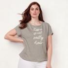 Plus Size Lc Lauren Conrad Graphic Tee, Women's, Size: 0x, Light Grey