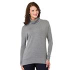 Women's Haggar French Terry Cowlneck High-low Tunic, Size: Large, Grey (charcoal)