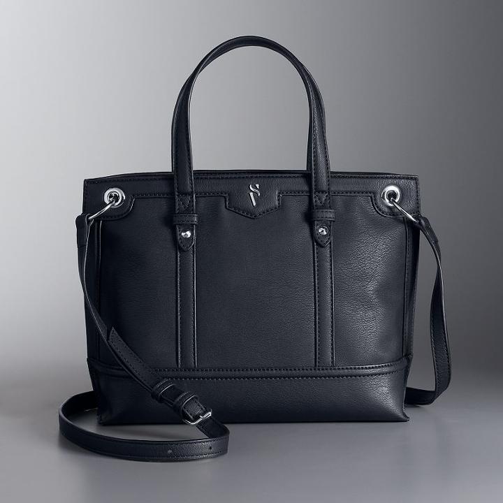 Simply Vera Vera Wang Boswell Satchel, Women's, Black