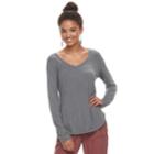 Juniors' So&reg; Perfect V-neck Tee, Teens, Size: Small, Grey (charcoal)