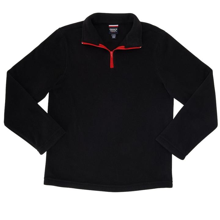 Girls 4-6x French Toast 1/4-zip Fleece Pullover, Size: 5, Black