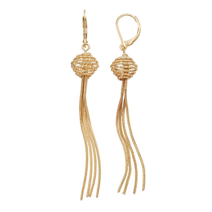 Napier Beaded Fringe Drop Earrings, Women's, Gold