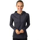 Women's Jockey Sport Quarter-zip Striped Base-layer Hoodie, Size: Medium, Oxford