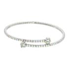 Simulated Crystal Coil Bracelet, Women's, Silver