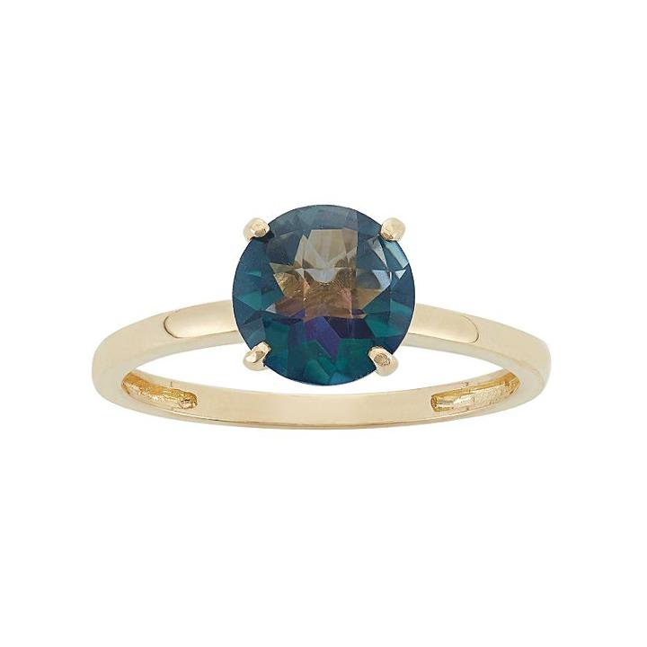 Mystic Topaz 10k Gold Ring, Women's, Size: 5, Blue