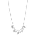 Lc Lauren Conrad Faceted Stone & Textured Leaf Charm Necklace, Women's, White