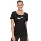 Women's Nike Swoosh Short Sleeve Graphic Tee, Size: Xs, Grey (charcoal)