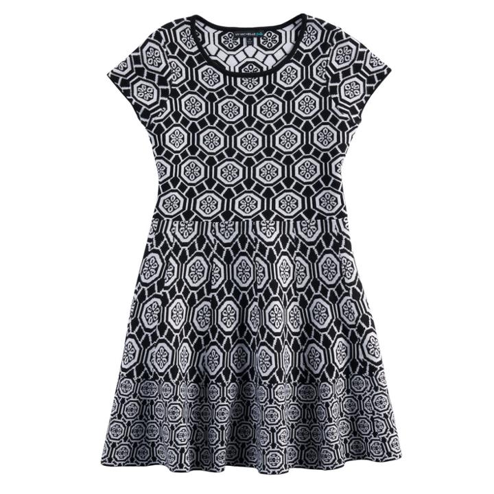 Girls 7-16 My Michelle Patterned Knit Sweater Skater Dress, Size: Medium, Oxford