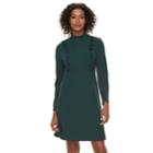 Women's Sharagano Ruffle Mockneck A-line Dress, Size: 4, Med Green