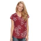 Women's Croft & Barrow&reg; Printed Woven Top, Size: Small, Red