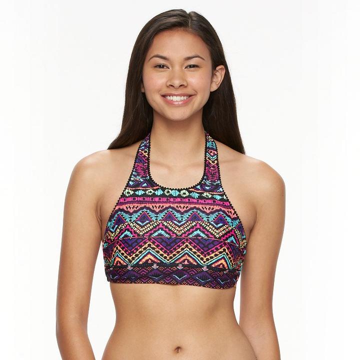 Mix And Match Tribal High-neck Halter Bikini Top, Size: Xl, Ovrfl Oth