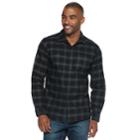 Men's Marc Anthony Slim-fit Soft Touch Flannel Button-down Shirt, Size: Xxl, Black