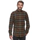 Big & Tall Croft & Barrow&reg; True Comfort Plaid Classic-fit Flannel Button-down Shirt, Men's, Size: Medium, Dark Green