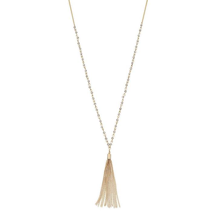 Lc Lauren Conrad Long Beaded Two Tone Tassel Necklace, Women's, Multicolor