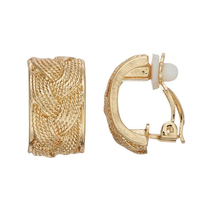 Dana Buchman Braided Texture Clip-on Earrings, Women's, Gold
