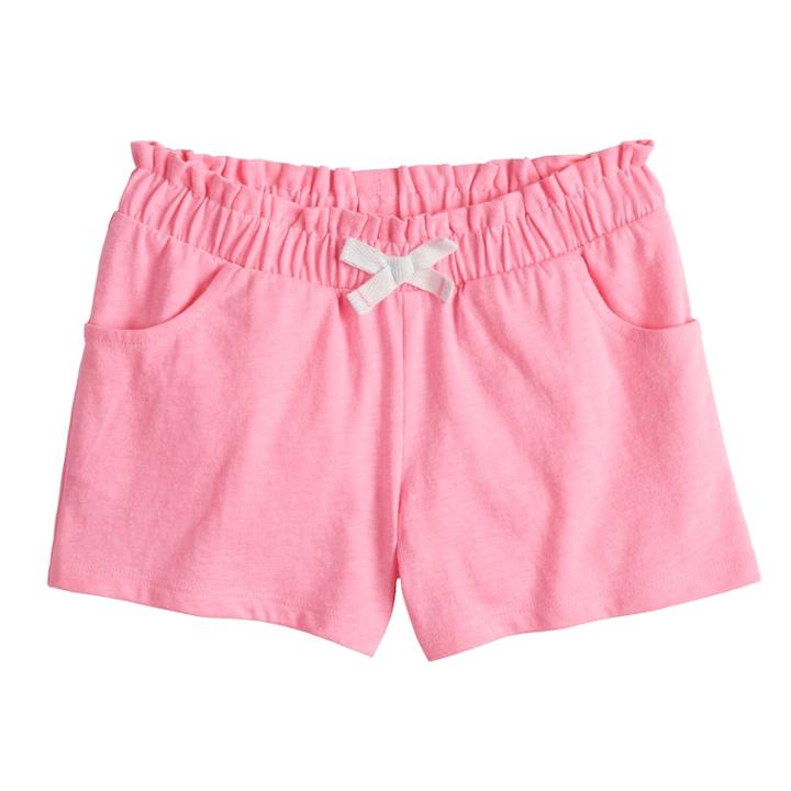 Girls 4-10 Jumping Beans&reg; Paper Bag Waist Shorts, Size: 6, Brt Pink