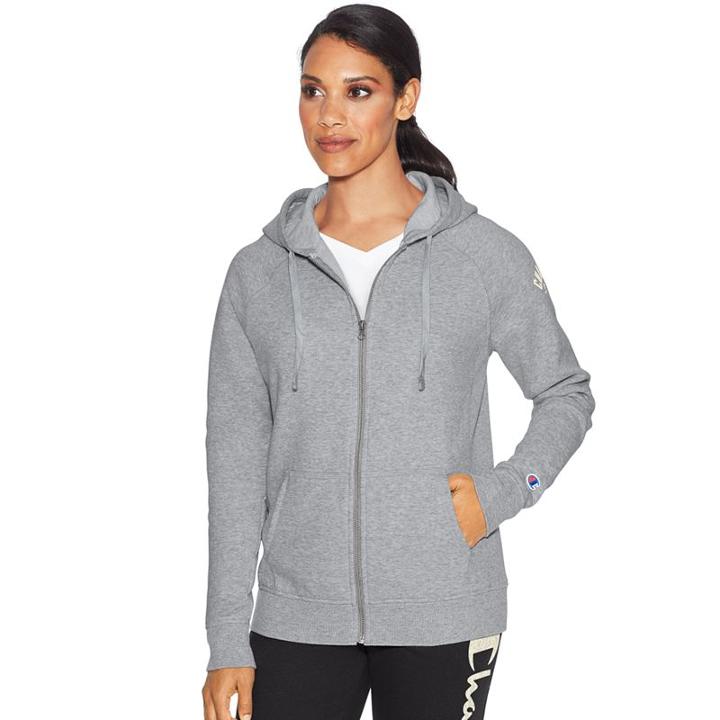 Women's Champion Fleece Hoodie, Size: Large, Dark Grey