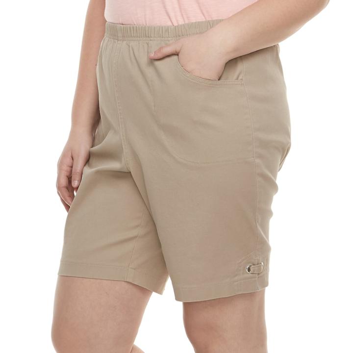 Plus Size Croft & Barrow&reg; Grommet Pull-on Shorts, Women's, Size: 3xl, Med Beige