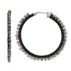 Simply Vera Vera Wang Seed Bead Thread Wrapped Nickel Free Hoop Earrings, Women's, Black