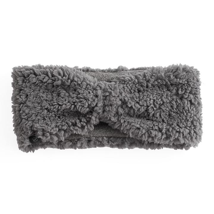 Women's Cuddl Duds Faux Shearling Reversible Headband, Grey (charcoal)