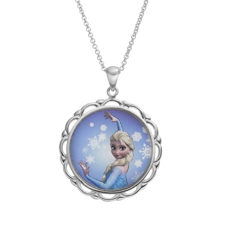 Disney's Frozen Elsa Silver-plated Follow Your Heart Pendant Necklace, Women's, Grey
