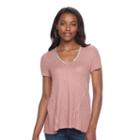 Women's Juicy Couture Glitter Textured Tee, Size: Xs, Med Pink