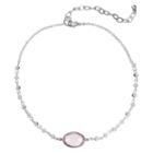 Pink Oval Stone Beaded Choker Necklace, Women's