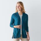 Women's Sonoma Goods For Life&trade; Drop-shoulder Cardigan, Size: Xl, Blue