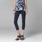 Simply Vera Vera Wang Low-rise Cotton Capri Leggings, Women's, Size: Medium, Blue (navy)