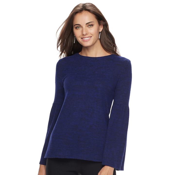 Women's Apt. 9&reg; Knit Bell Sleeve Top, Size: Xl, Drk Purple