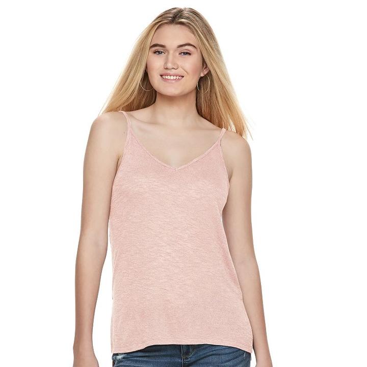 Juniors' Mudd&reg; Double V-neck Camisole, Girl's, Size: Xl, Lt Orange