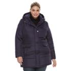 Plus Size Kc Collections Quilted Hooded Walker Jacket, Women's, Size: 2xl, Purple Oth
