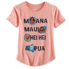 Disney's Moana Girls 7-16 Moana, Maui, Hei Hei & Pua Glitter Graphic Tee, Size: Xl, Drk Orange