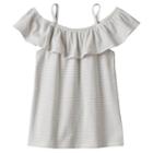 Girls 4-12 Sonoma Goods For Life&trade; Metallic Thread Striped Off Shoulder Top, Girl's, Size: 4, White Oth