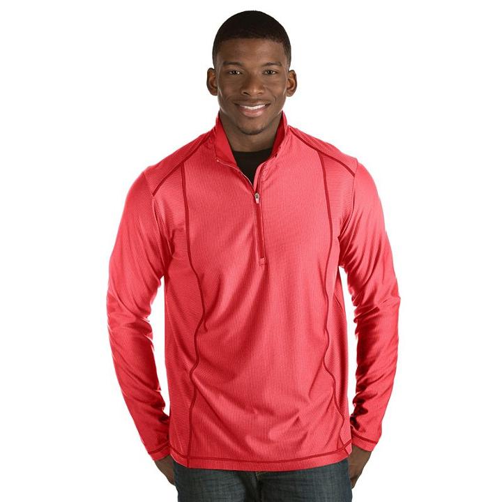 Men's Antigua Tempo Classic-fit Half-zip Pullover Sweater, Size: Large, Dark Red