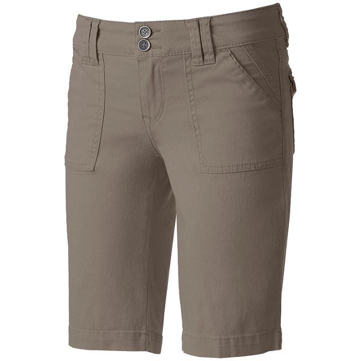 Juniors' Unionbay Blanche Stretch Twill Bermuda Shorts, Teens, Size: 11, Red/coppr (rust/coppr)