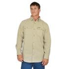 Men's Stanley Twill Button-down Shirt, Size: Large, Beig/green (beig/khaki)