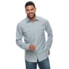 Men's Sonoma Goods For Life&trade; Modern-fit Plaid Flannel Button-down Shirt, Size: Large, Light Blue