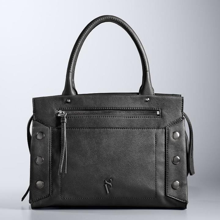Simply Vera Vera Wang Driggs Studded Satchel, Women's, Black