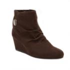 London Fog Janeway Women's Wedge Ankle Boots, Size: Medium (7.5), Brown