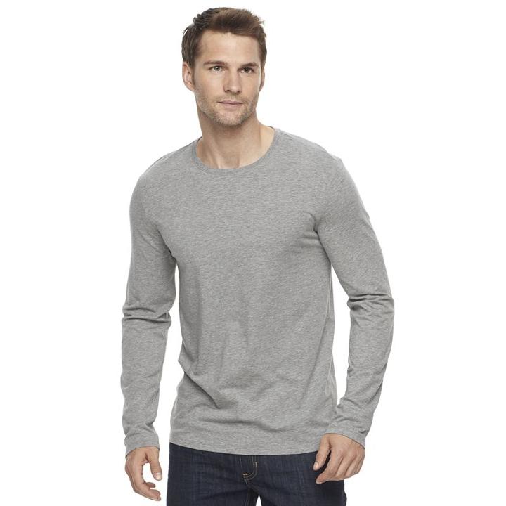 Men's Apt. 9&reg; Premier Flex Modern-fit Stretch Tee, Size: Xxl, Med Grey