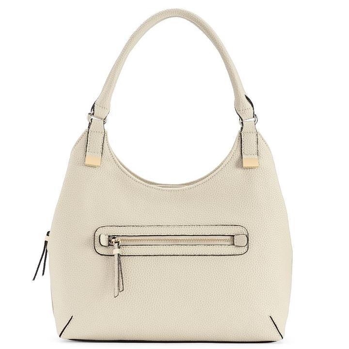 Apt. 9&reg; Brooke Pebbled Triple Entry Shopper, Women's, White Oth