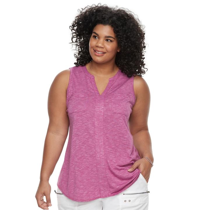 Plus Size Sonoma Goods For Life&trade; Utility Tank, Women's, Size: 1xl, Dark Pink