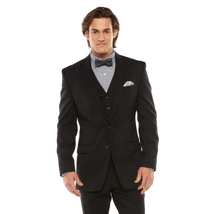 Men's Chaps Performance Classic-fit Wool-blend Comfort Stretch Suit Jacket, Size: 40 Short, Black