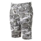 Xray, Men's Slim-fit Camo Moto Stretch Denim Shorts, Size: 32, White